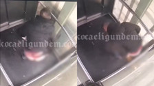 Bir şahıs asansöre tuvaletini yaptı! O anlar kamerada