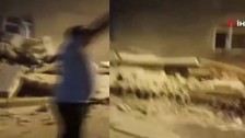 Bahçelievler'de çöken binadan 3 dakikada kurtuldular! Apartman sakinlerinin korku dolu anlar kamerada