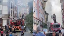 Beyoğlu'nda 3 katlı binada yangın: Eşi ve çocuklarına ulaşamayan baba gözyaşlarına boğuldu