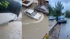 Meteoroloji'nin uyardığı İzmir'de yer yarıldı, Manisa felç oldu