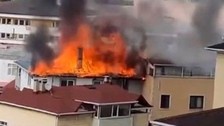 İstanbul'da 5 katlı binada yangın