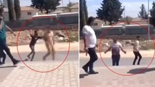Mardin'de çıplak dolaşan adamı bir soru sorup tekme tokat dövdüler