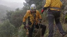 Denizli'de Mahsur Kalan Keçi Kurtarıldı