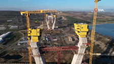Kanal İstanbul inşaatının devam ettiği ortaya çıktı! Köprü ayakları 90 metreyi aştı