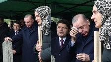 Cumhurbaşkanı Erdoğan, cenaze töreninde gözyaşlarına engel olamadı