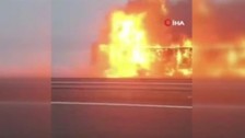 Kuzey Marmara Otoyolu'nda TIR alev alev yandı