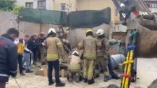 Fatih'teki inşaat çalışması sırasında bir işçi kazılan temele düştü