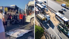 TEM'de 2 otobüs ve 1 kamyonun karıştığı zincirleme kaza: 1 ölü 21 yaralı