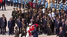 Cumhurbaşkanı Erdoğan ve devlet erkanı Anıtkabir'de