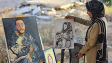 Filistinli ressam, sanatıyla Gazze'deki acı ve felaketi dünyaya duyurmaya çalışıyor