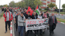 Trakya Üniversitesinden Gazze’ye destek yürüyüşü