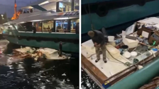 Üsküdar'da yolcu motoru balıkçı teknesine çarptı