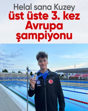 Milli yüzücü Kuzey Tunçelli, üst üste 3’üncü kez Avrupa gençler şampiyonu