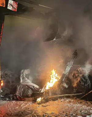 Bolu’da tır yandı, D-100’de trafik durdu