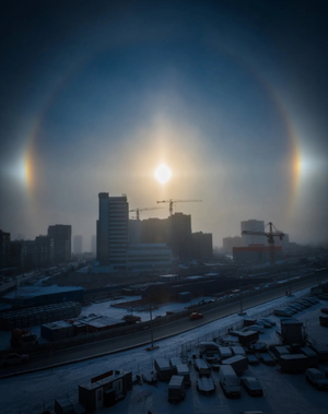 Sibirya’da eksi 30 derecede nadir görülen "halo" olayı izlendi