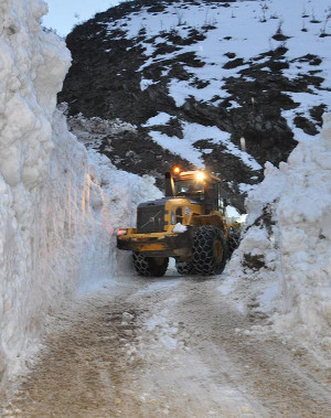 Bitlis'te çığ yolu kapattı, ekipler seferber oldu