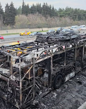 Kemerburgaz yolunda İETT otobüsünde yangın - Resim : 1