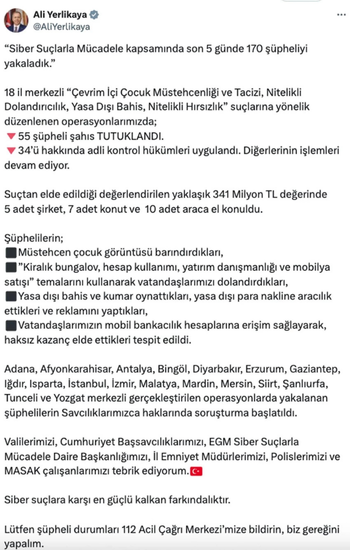 Siber suçlara büyük darbe: 18 ilde 170 kişi yakalandı - Resim : 1