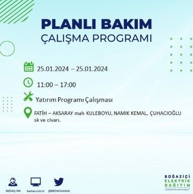 BEDAŞ 25 Ocak'ta İstanbul'un 19 ilçesinde elektrik kesintisi olacağını duyurdu - Resim: 17