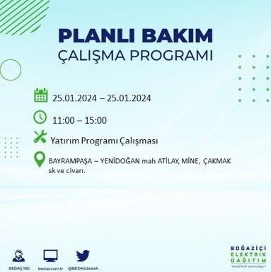 BEDAŞ 25 Ocak'ta İstanbul'un 19 ilçesinde elektrik kesintisi olacağını duyurdu - Resim: 30