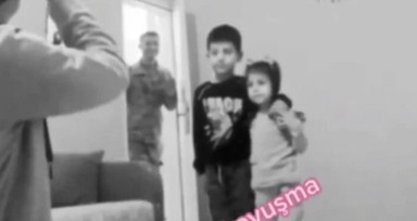 Türk asker 7 ay sonra çocuklarına kavuştu! İşte o anlar