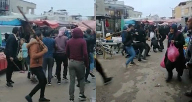 Suriyelilerin tarlada başlayıp pazarda devam eden sopalı kavgasına gözaltı! Sınır dışı edildiler