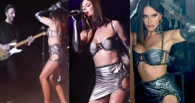 Simge Sağın derin yırtmaçlı süper minisiyle gündem oldu! Sahnede ettiği dansı görenler 'Icardi görmesin' dedi VİDEO İZLE