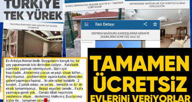 Depremzedelerin acısı tüm Türkiye'nin yüreğinde! Evi olanlar evlerini ücretsiz ilana koydu