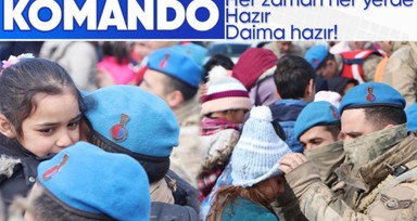 Van'dan gelerek Malatya'daki enkazda arama-kurtarma çalışmalarına katılan komandolar depremzede çocukları ziyaret etti!