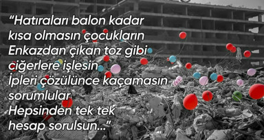 Kahramanmaraş merkezli depremin vurduğu Hatay'da hayatını kaybeden çocuklar asılan balonlarla anıldı