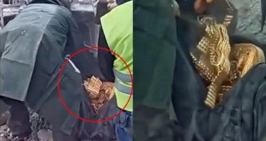 Enkaz altından çıkarılan bir çanta dolusu altın kemerin sahibi bulundu | VİDEO