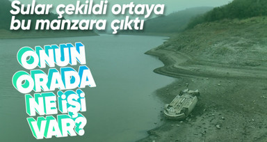 Alibeyköy Barajı'nda sular çekildi ortaya çıkan manzara şaşkına çevirdi