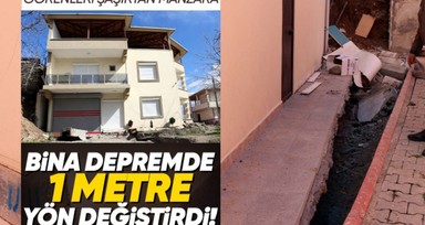 Kahramanmaraş'ta meydana gelen depremler sonrası Çiğli Mahallesi'nde binanın yönü 1 metre değişti! O bina görenleri şaşırttı