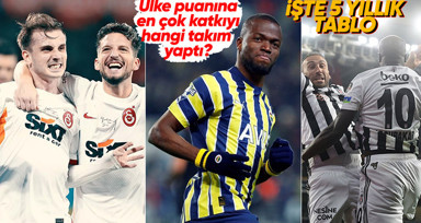 Son 5 sezonda ülke puanına en çok katkıyı hangi takım yaptı? İşte o tablo