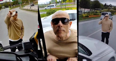 Üsküdar'da tansiyonlar yükseldi! Gözü dönen adam otobüsün önünü kesti, sebebi 'pes' dedirtti!
