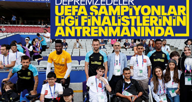 Depremzedeler, UEFA Şampiyonlar Ligi finalisti takımların antrenmanlarını izledi