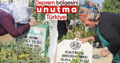 Deprem bölgesinde buruk bayram! Onların ilk ziyareti kabristana