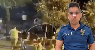 Beşiktaş'ta ihbara giden polise 7 kişi saldırı! Polisin burnunun kırıldığı anlar kamerada
