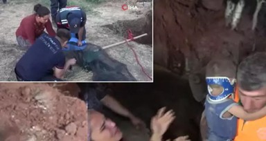 5 saat süren mücadele! 2 yaşındaki Yamaç 10 metrelik kuyudan kurtarıldı