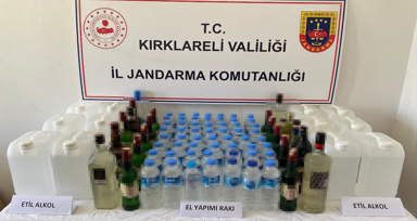 Kırklareli'nde 3 ilçede yapılan çalışmada 140 litre kaçak alkol ele geçirildi!