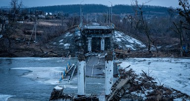 Ukrayna'nın Donetsk bölgesinde savaşın izleri