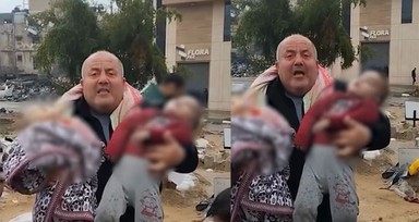 İsrail'in öldürdüğü 2 bebeği kucağına alıp "Bu çocuklar ne yaptı?" diye sordu