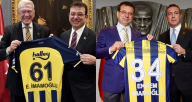 İmamoğlu, Fenerbahçe Başkanı Ali Koç'u ziyaretinde sarı-lacivert kravat taktı