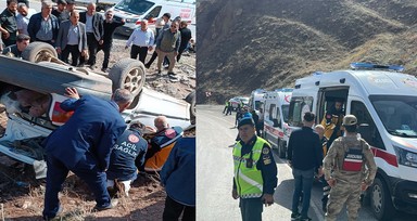 Yüksekova’da otomobil devrildi: 9 yaralı