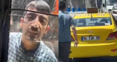 Üsküdar'da yol verme kavgası! Taksici İETT otobüsünün kadın şoförüne saldırdı
