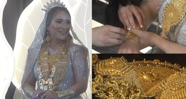 Bir aşiret düğünü klasiği! Geline 15 milyonluk altın takıldı, paralar başlarında uçuştu