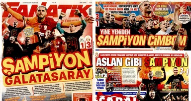 Süper Lig 2023-2024 şampiyonu Galatasaray gazete manşetlerinde | 27 Mayıs Gazete manşetleri