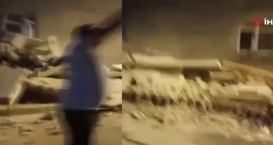 Bahçelievler'de çöken binadan 3 dakikada kurtuldular! Apartman sakinlerinin korku dolu anlar kamerada