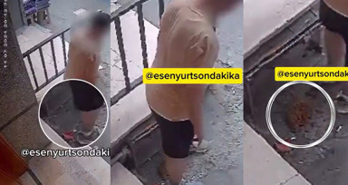 Esenyurt'ta mide bulandıran görüntü! Cadde ortasında kıyafetini indirip tuvaletini yaptı