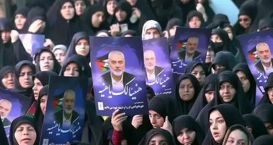 Haniye için ilk tören Tahran'da! On binlerce kişi tek nefes oldu: İsrail ve ABD'ye ölüm